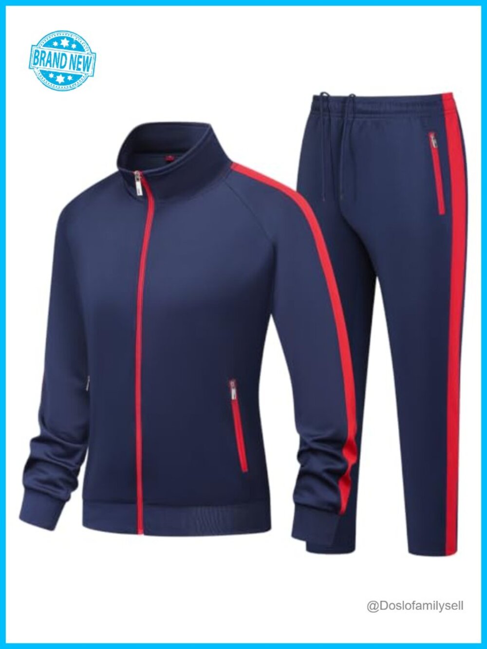 2 Piece Full Zip Tracksuit Set Long Sleeve Athletic Suit